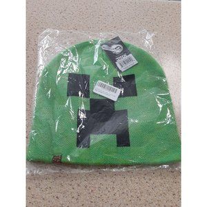 JINX Minecraft Creeper Face Knit Beanie Unisex Winter Hat Cap L/XL NWT